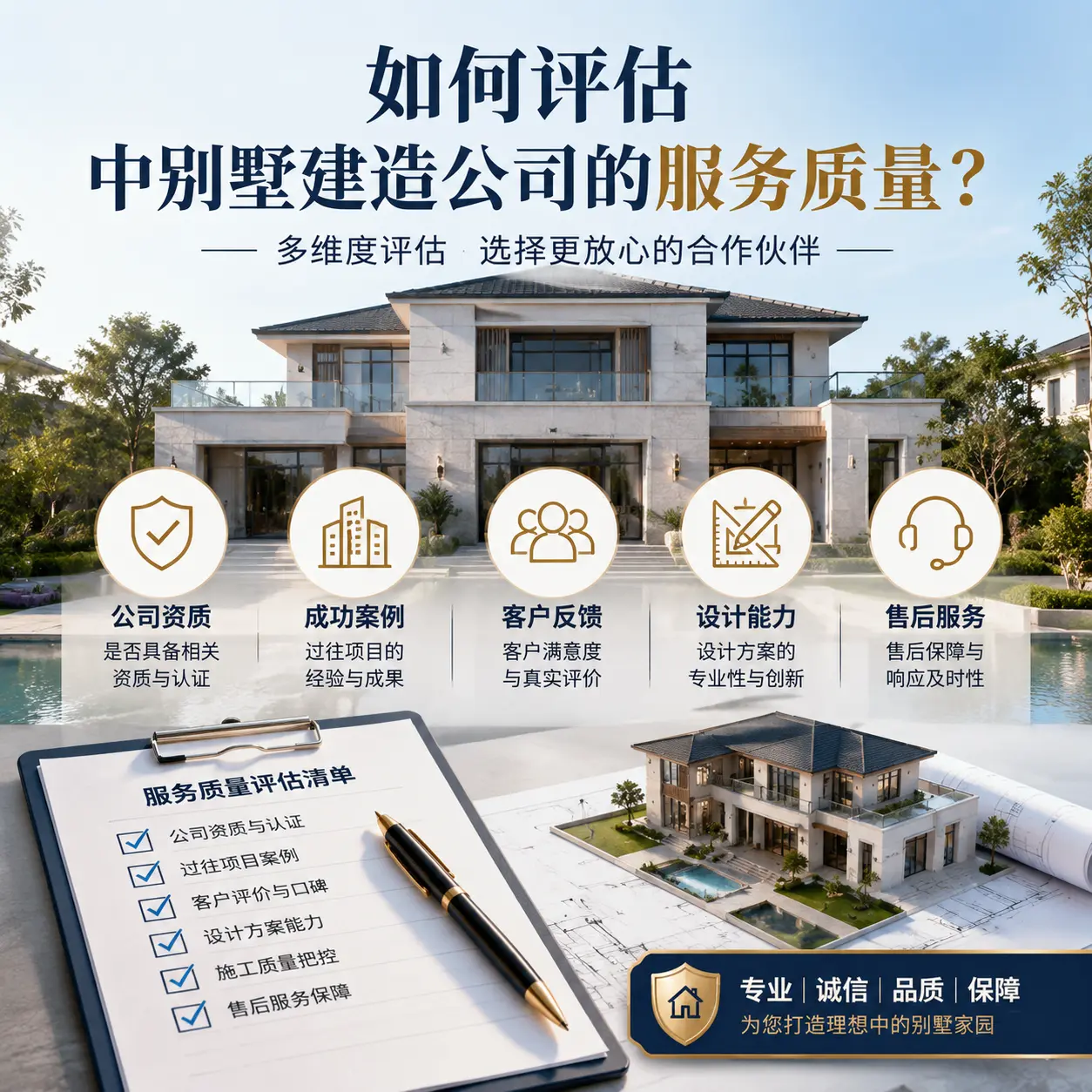 如何评估 白云 中别墅建造公司的服务质量？